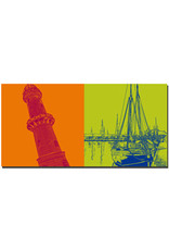 ART-DOMINO® BY SABINE WELZ Warnemünde - Lighthouse + Ship Rostock