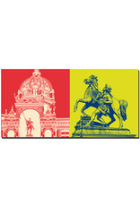 MAGNET-STORIES Schwerin - Schloss Schwerin-Kuppel und Niklot-Statue + Rossbändiger