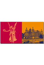 MAGNET-STORIES Schwerin - Engelfigur im Burggarten + Schloss Schwerin mit Schlossbrücke