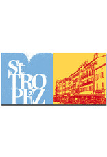 ART-DOMINO® BY SABINE WELZ Saint Tropez - Lettering Saint Tropez + Houses on the harbor and Seneqier