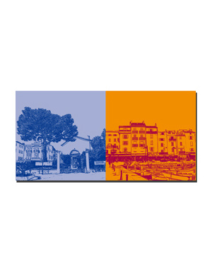 ART-DOMINO® BY SABINE WELZ Saint Tropez - Musée de l‘annonciade + Häuser am Hafen