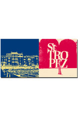 MAGNET-STORIES Saint Tropez - Häuser am Hafen und kleine Boote + Schriftzug Saint Tropez