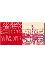 ART-DOMINO® BY SABINE WELZ Saint Tropez - Lettrage Saint Tropez + Vue de la citadelle