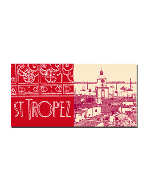 MAGNET-STORIES Saint Tropez - Lettrage Saint Tropez + Vue de la citadelle