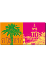 ART-DOMINO® BY SABINE WELZ Saint Tropez - Palm with lettering + Notre Dame de l'assomption