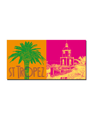 ART-DOMINO® BY SABINE WELZ Saint Tropez - Palm with lettering + Notre Dame de l'assomption