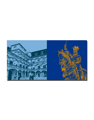 ART-DOMINO® BY SABINE WELZ Stuttgart - Old castle courtyard + Equestrian monument
