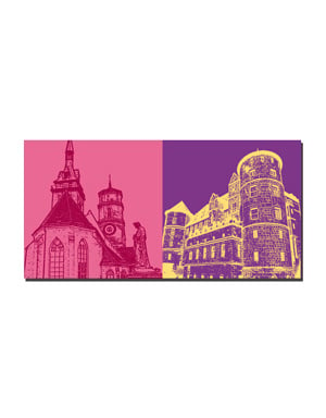 ART-DOMINO® BY SABINE WELZ Stuttgart - Stiftskirche + Old castle