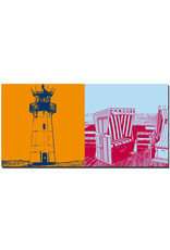 ART-DOMINO® BY SABINE WELZ Sylt - Lighthouse List West + Beach chairs on wooden walkway