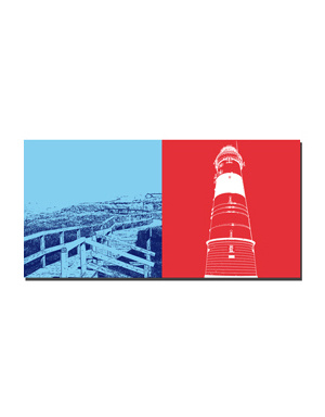 ART-DOMINO® BY SABINE WELZ Sylt - Chemin des dunes à la cagoule + Phare de Kampen