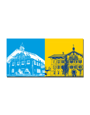 ART-DOMINO® BY SABINE WELZ Tegernsee - Bad Wiessee Town Hall + Tegernsee - Town Hall