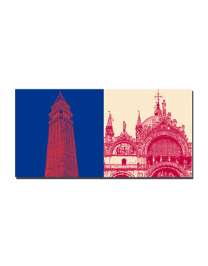 ART-DOMINO® BY SABINE WELZ Venice - Bell tower + Basilica di San Marco