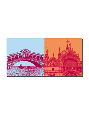 ART-DOMINO® BY SABINE WELZ Venice - Rialto Bridge + Basilica di San Marco