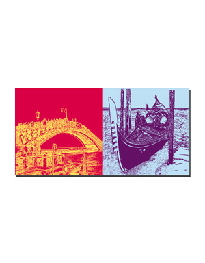ART-DOMINO® BY SABINE WELZ Venise - Pont de L'Académie + Gondole