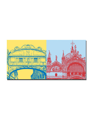 ART-DOMINO® BY SABINE WELZ Venise - Pont des Soupirs + Basilique Saint Marc