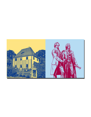 MAGNET-STORIES Weimar - La maison de jardin de Goethe + Monument Goethe et Schiller
