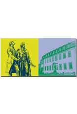 ART-DOMINO® BY SABINE WELZ Weimar - Goethe and Schiller Monument + Goethe National Museum