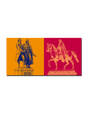 MAGNET-STORIES Weimar - Goethe und Schiller Denkmal mit Sockel + Karl-August von Sachsen-Weimar-Eisenach