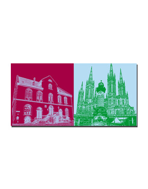 ART-DOMINO® BY SABINE WELZ Wiesbaden - Old Town Hall + Dernsche terrain with market column