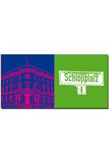 ART-DOMINO® BY SABINE WELZ Wiesbaden - Hessian state parliament + Sign Schlossplatz