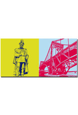 ART-DOMINO® BY SABINE WELZ Wilhelmshaven - Kaiser Wilhelm Memorial + Kaiser Wilhelm Bridge