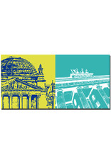 ART-DOMINO® BY SABINE WELZ Berlin - Bâtiment du Reichstag + Porte de Brandebourg