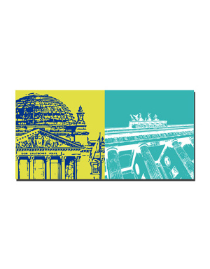 ART-DOMINO® BY SABINE WELZ Berlin - Reichstag building + Brandenburg Gate