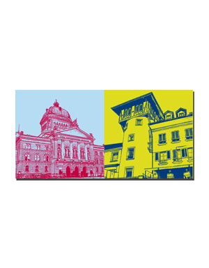 ART-DOMINO® BY SABINE WELZ Bern - Federal Palace + Dutch tower