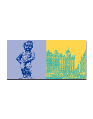 ART-DOMINO® BY SABINE WELZ Brussels - Manneken Pis + Grand Place