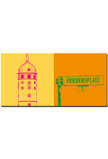 MAGNET-STORIES Darmstadt - Weisser Turm + Schild Friedensplatz