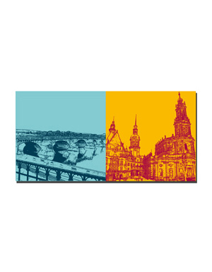 ART-DOMINO® BY SABINE WELZ Dresden - Augustus Bridge + Old Town View