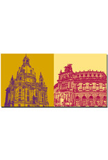 ART-DOMINO® BY SABINE WELZ Dresde - Frauenkirche + Semperoper