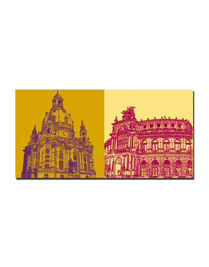 ART-DOMINO® BY SABINE WELZ Dresde - Frauenkirche + Semperoper