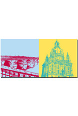 ART-DOMINO® BY SABINE WELZ Dresde - Augustusbrücke + Frauenkirche