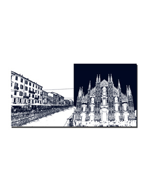 ART-DOMINO® BY SABINE WELZ Mailand - Navigli + Duomo