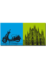 ART-DOMINO® BY SABINE WELZ Milan - Vespa + Duomo