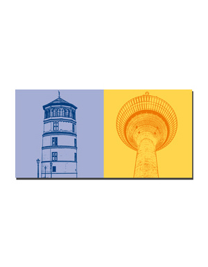 MAGNET-STORIES Düsseldorf - Old castle tower + Rhine tower