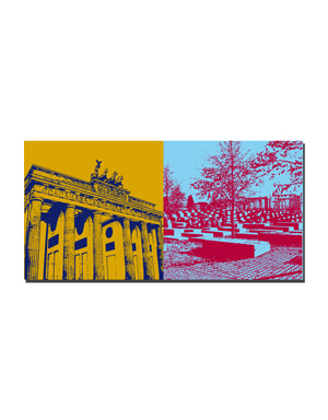 ART-DOMINO® BY SABINE WELZ Berlin - Brandenburg Gate + Holocaust Memorial