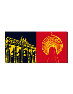 ART-DOMINO® BY SABINE WELZ Berlin - Brandenburg Gate + Television tower