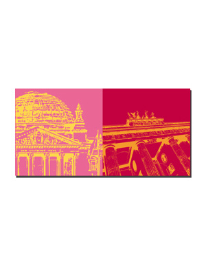 ART-DOMINO® BY SABINE WELZ Berlin - Reichstag building + Brandenburg Gate