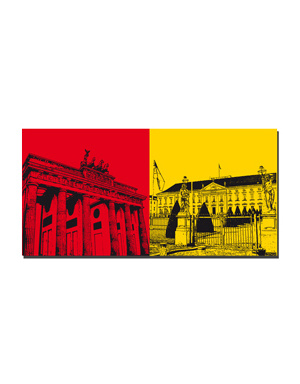 ART-DOMINO® BY SABINE WELZ Berlin - Brandenburg Gate + Bellevue Castle