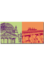 ART-DOMINO® BY SABINE WELZ Berlin - Reichstag building + Brandenburg Gate