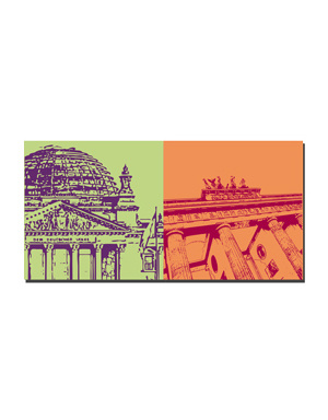 ART-DOMINO® BY SABINE WELZ Berlin - Reichstag building + Brandenburg Gate