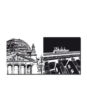 ART-DOMINO® BY SABINE WELZ Berlin - Reichstag building + Brandenburg Gate