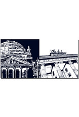 ART-DOMINO® BY SABINE WELZ Berlin - Reichstag building + Brandenburg Gate