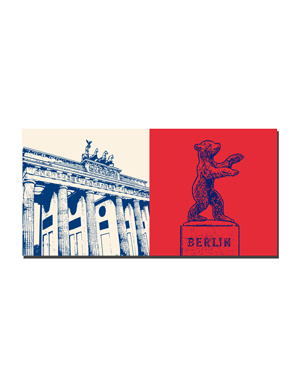 ART-DOMINO® BY SABINE WELZ Berlin - Brandenburg Gate + Bear of Berlin