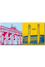 ART-DOMINO® BY SABINE WELZ Berlin - Brandenburg Gate + Olympic Stadium