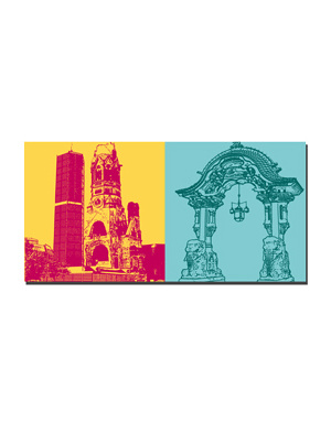 ART-DOMINO® BY SABINE WELZ Berlin - Kaiser Wilhelm Memorial Church + Elephant Gate - Zoo Berlin