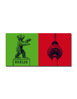 ART-DOMINO® BY SABINE WELZ Berlin - Bear of Berlin + Television tower