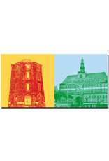 ART-DOMINO® BY SABINE WELZ Emden - Red Mill + Town Hall / State Museum